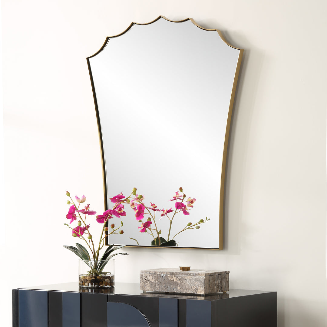 Uttermost Monarch Scalloped Arched Vanity Mirror