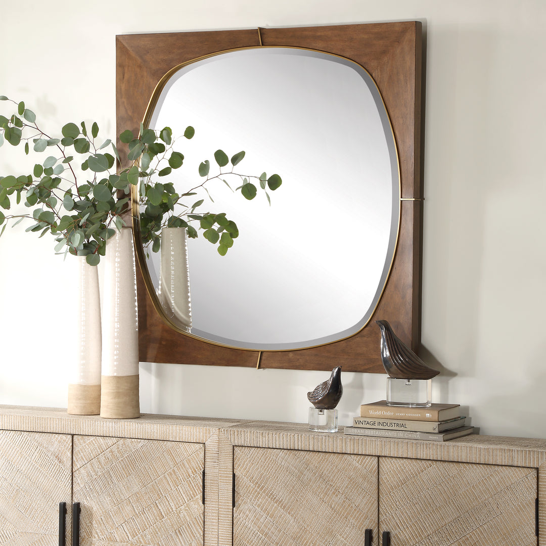 Uttermost Garonne Square Walnut Mirror