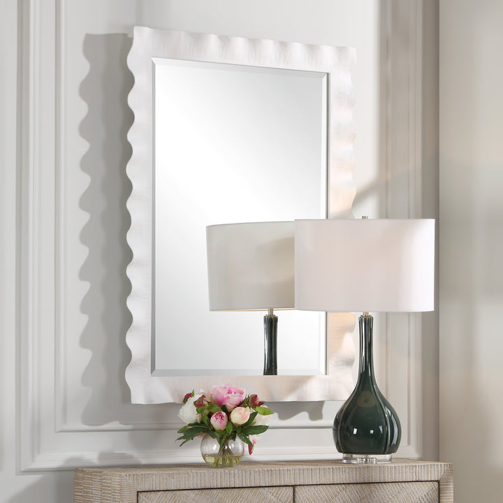 Uttermost Haya White Scalloped Mirror