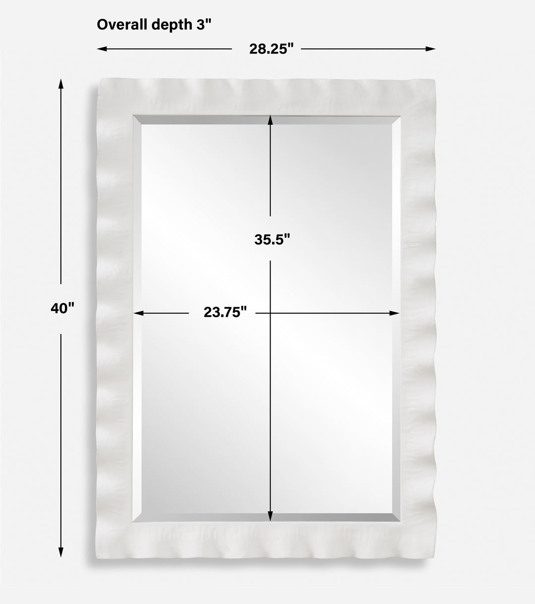 Uttermost Haya White Scalloped Mirror