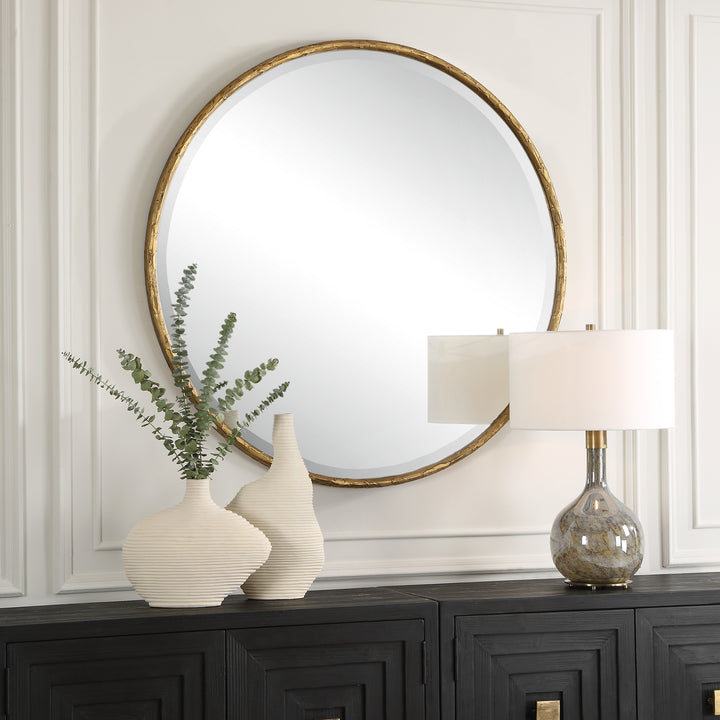 Uttermost Sutton Aged Gold Round Mirror