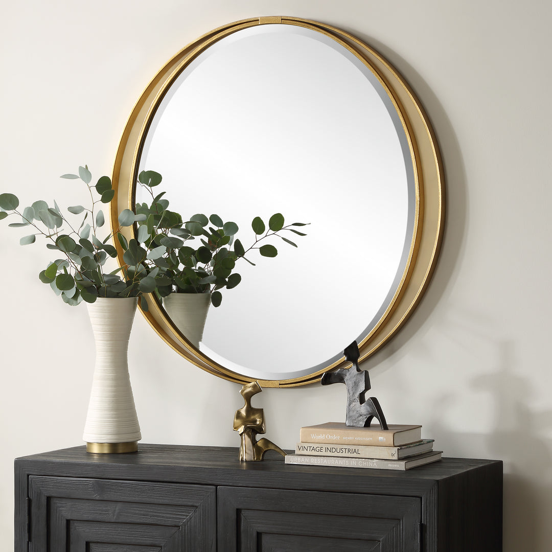 Uttermost Rhodes Gold Round Mirror