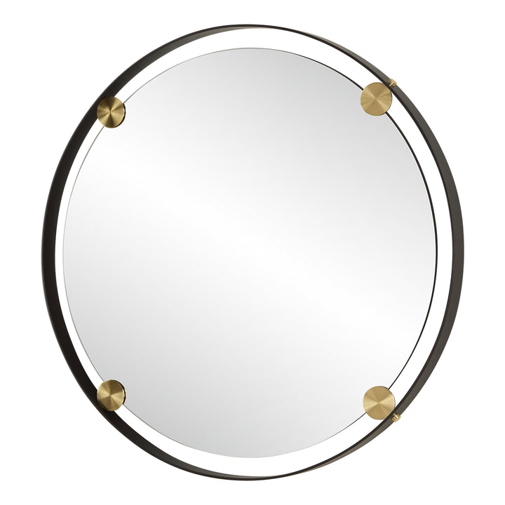 Uttermost Radius Round Bronze Iron Mirror