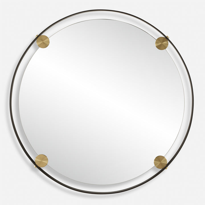 Uttermost Radius Round Bronze Iron Mirror