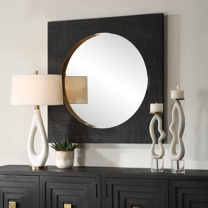 Uttermost Ember Black Square Mirror