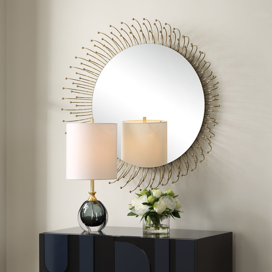 Uttermost Aga Round Gold Mirror