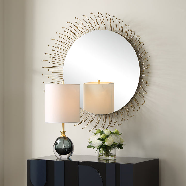 Uttermost Aga Round Gold Mirror