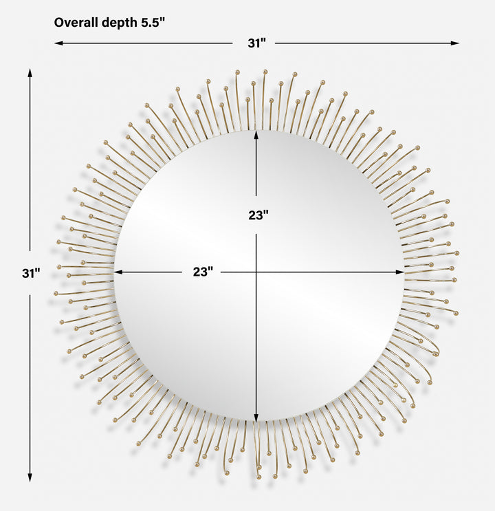 Uttermost Aga Round Gold Mirror