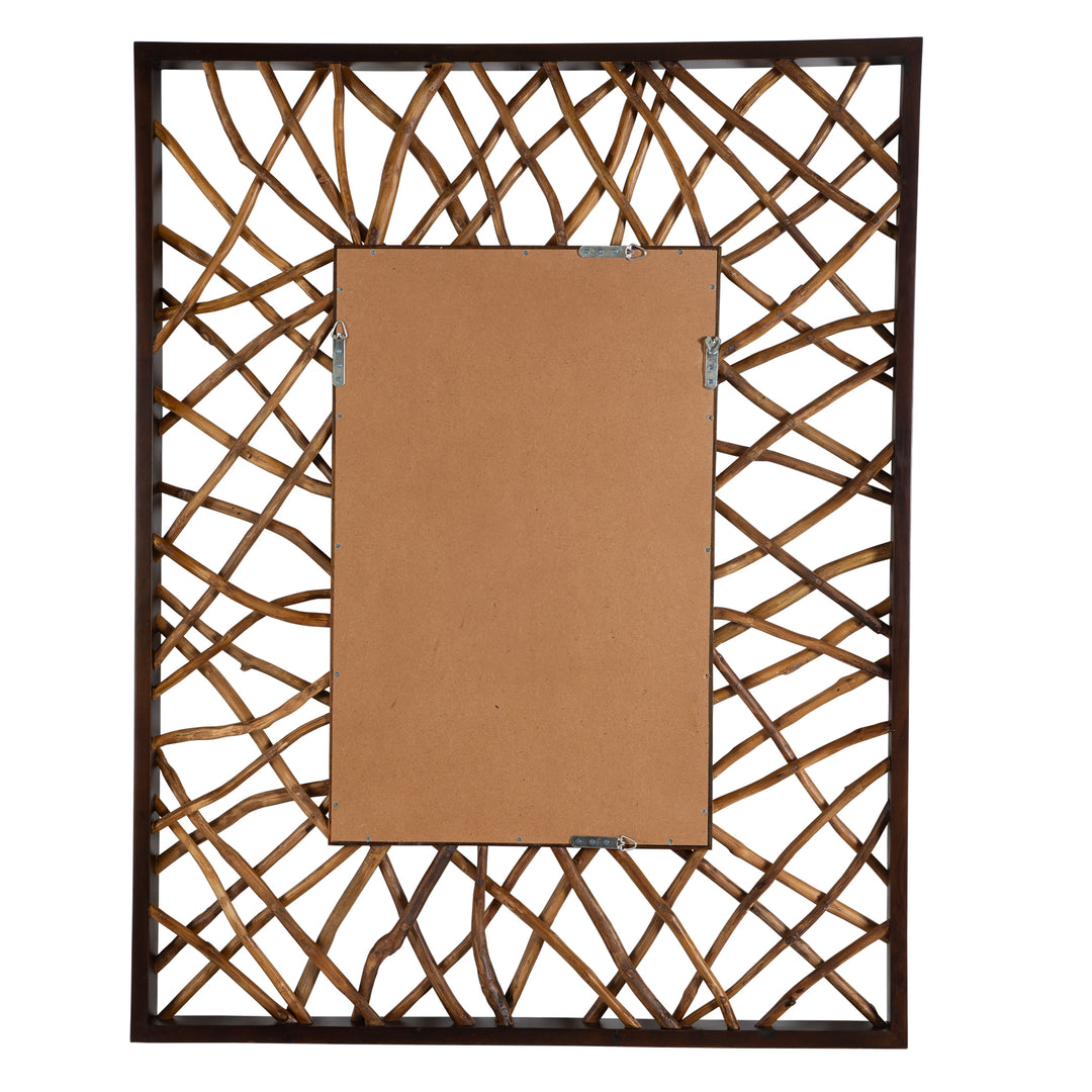 Uttermost Teak Maze Rectangle Mirror