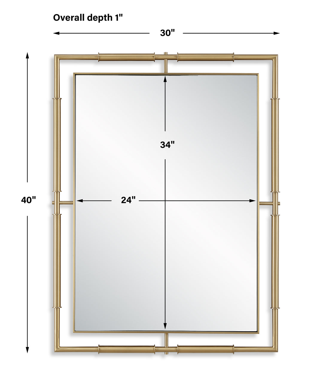 Uttermost It's All Connected Rectangle Brass Mirror