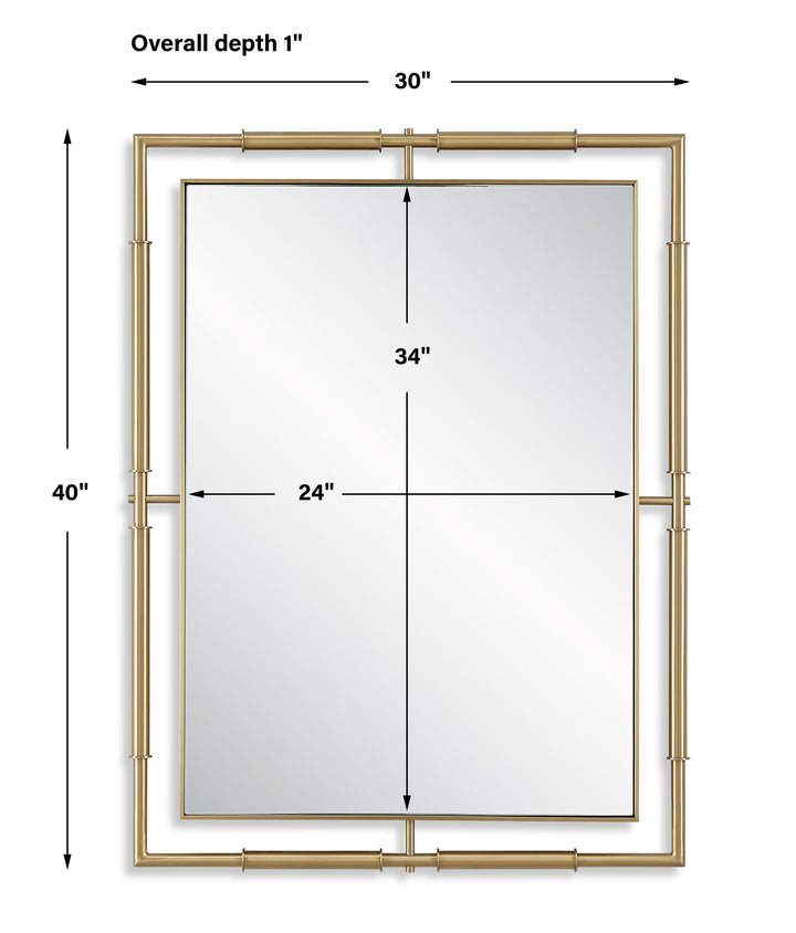 Uttermost It's All Connected Rectangle Brass Mirror